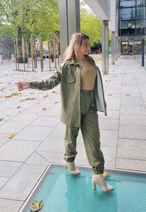 cargo trousers and blazer set for women