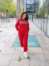 Load image into Gallery viewer, warm tracksuit set for women red
