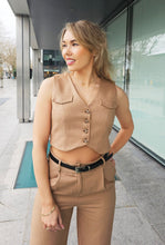 Load image into Gallery viewer, Beige waistcoat set for women 
