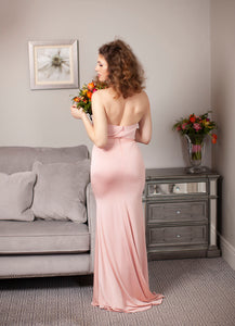 Pink Open Back Long Dress