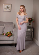 Load image into Gallery viewer, Grey off shoulders dress
