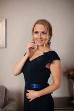 Load image into Gallery viewer, Navy sequin detail dress
