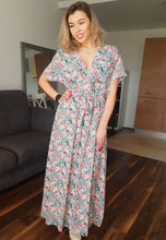 Load image into Gallery viewer, Long Blue Floral Dress
