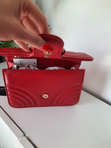 clutch bag with magnetic foldover