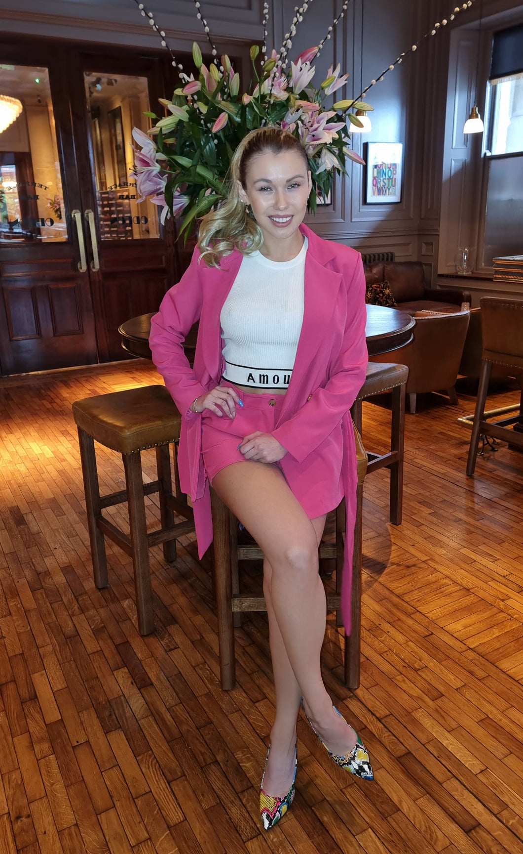 pink suit for women 