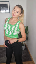 Load image into Gallery viewer, White and green stripe ladies top
