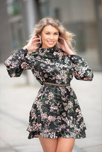 Load image into Gallery viewer, Flowy Sleeve  Mini Floral Dress
