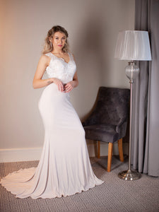 Ivory sequin ball gown dress