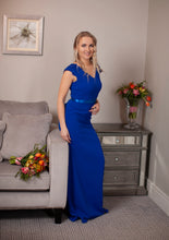 Load image into Gallery viewer, Navy Satin Dress
