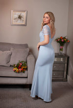 Load image into Gallery viewer, Light Blue Lace Detail Long Dress
