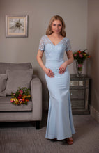 Load image into Gallery viewer, Light Blue Lace Detail Long Dress
