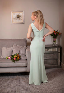 Pastel green special occasion dress