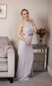 Grey long bridesmaids dress