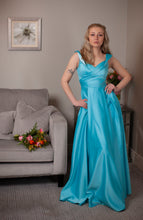 Load image into Gallery viewer, Long blue bridesmaids dress
