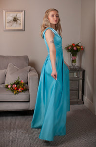Blue Long Satin Dress