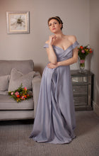 Load image into Gallery viewer, Off shoulders long dress grey
