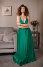 Load image into Gallery viewer, Green satin dress dresses
