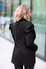 Load image into Gallery viewer, Black Puffed Sleeve Blazer Jacket
