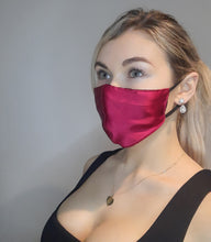 Load image into Gallery viewer, burgundy face masks | silk face masks
