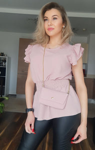 ladies top with matching clutch bag 