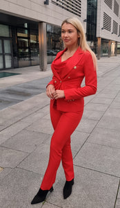 red luxury suit for ladies