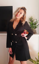 Load image into Gallery viewer, Candice Button Detail Blazer Dress | Jacket Black
