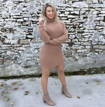 Load image into Gallery viewer, Roll Neck Knitted Jumper Dress
