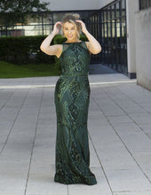 Load image into Gallery viewer, emerald sequin dress
