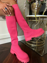 Load image into Gallery viewer, pink high knee boots
