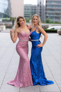 Long special occasion dresses pink blue